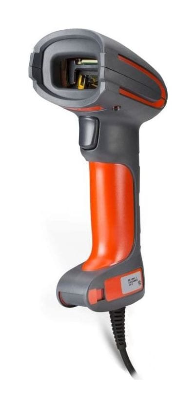 Show Honeywell Granit 1280i industrial laser barcode scanner, front-left view