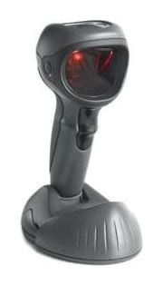 Zebra DS9808 hybrid presentation imager on its stand, front-right view