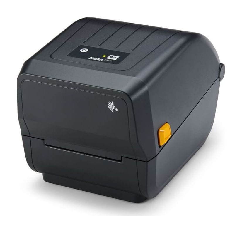 Zebra ZD220 desktop label printer (ZD200 Series), thermal transfer model, left three-quarter view