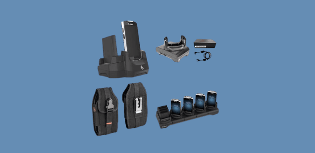 Mobile computer charging cradles, holsters and a battery charger